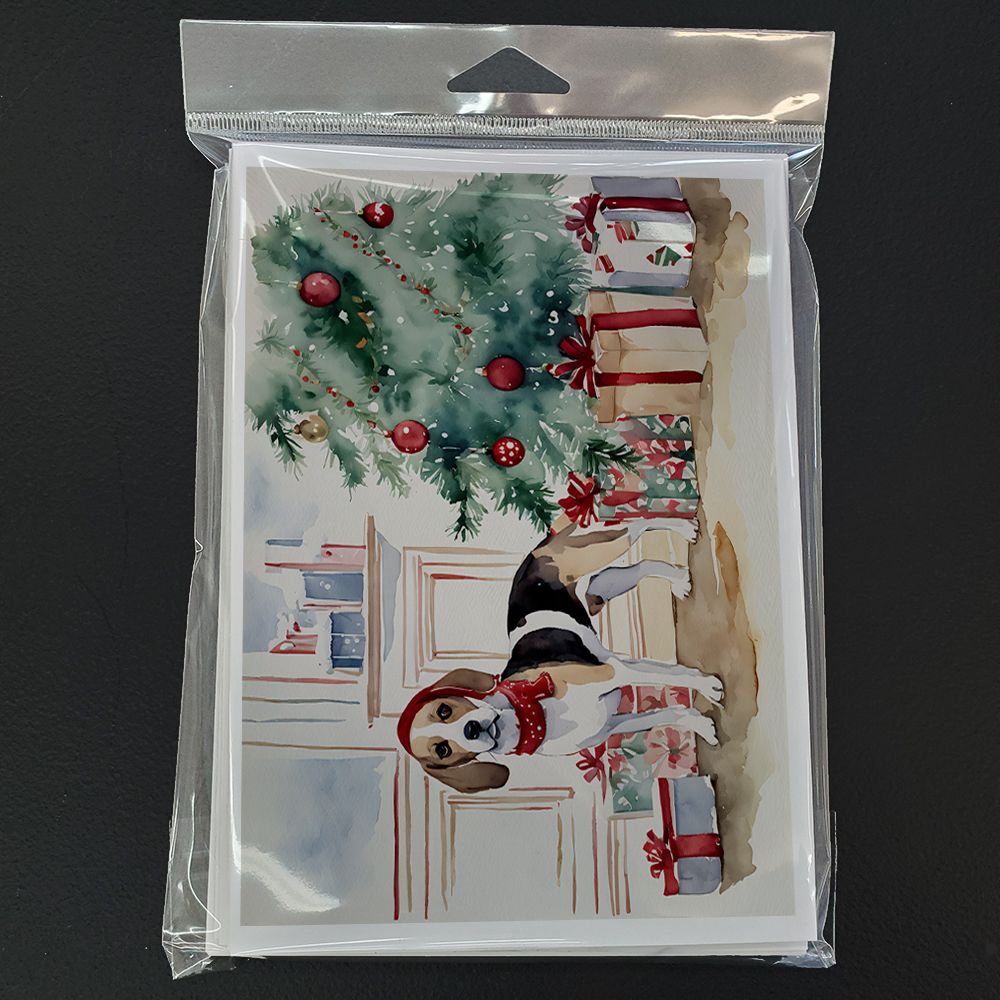 Beagle Christmas Greeting Cards Pack of 8 Blank Cards with Envelopes Whimsical A7 Size 5x7 Blank Note Cards