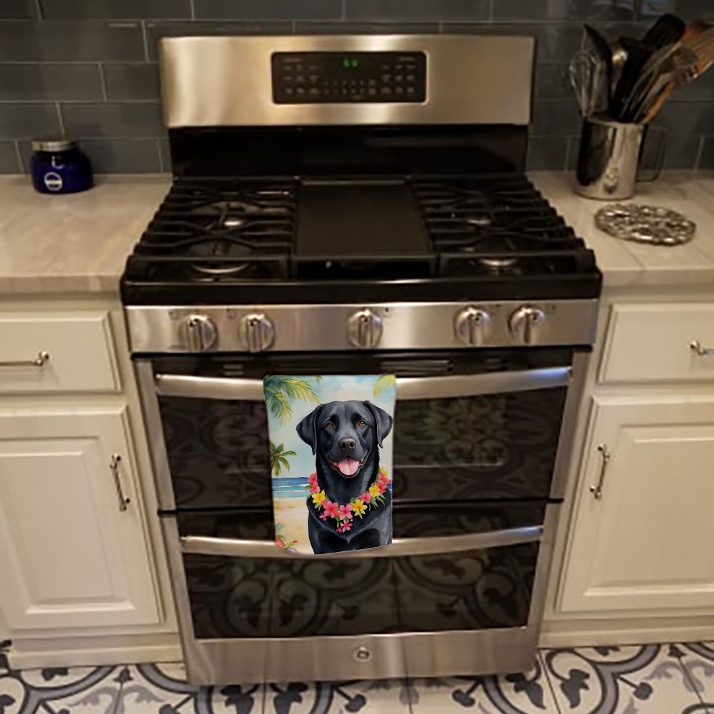 Black Labrador Retriever Luau Kitchen Towel Dish Cloths Guest Hand Towel Decorative Bathroom Towel for Face,Tea, Dishcloth, Kitchen and Bath