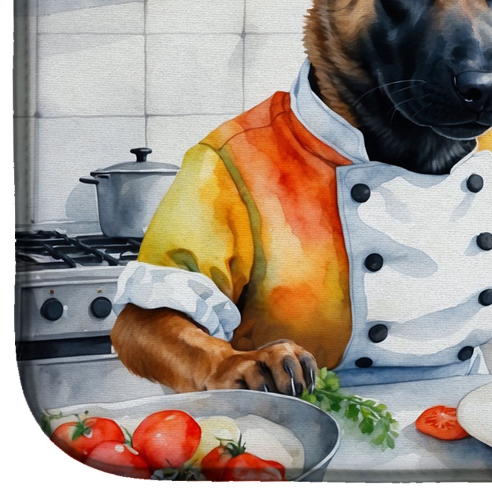 Belgian Malinois The Chef Dish Drying Mat Absorbent Dish Drying Mat Pad for Kitchen Counter Dish Drainer Mat for Countertop, 14 x 21", Multicolor