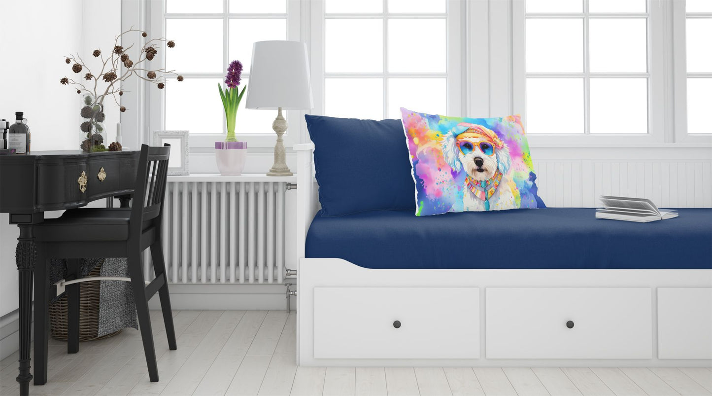 Bichon Frise Hippie Dawg Standard Pillowcase Lightweight Super Soft Easy Care Decorative Artwork Pillowcase, Standard