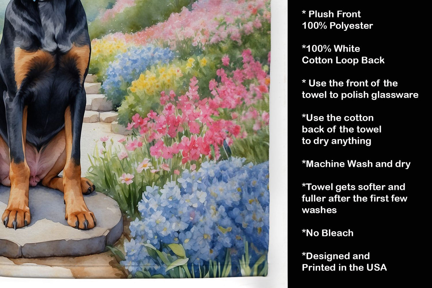 Black and Tan Coonhound Spring Path Kitchen Towel Dish Cloths Guest Hand Towel Decorative Bathroom Towel for Face,Tea, Dishcloth, Kitchen and Bath