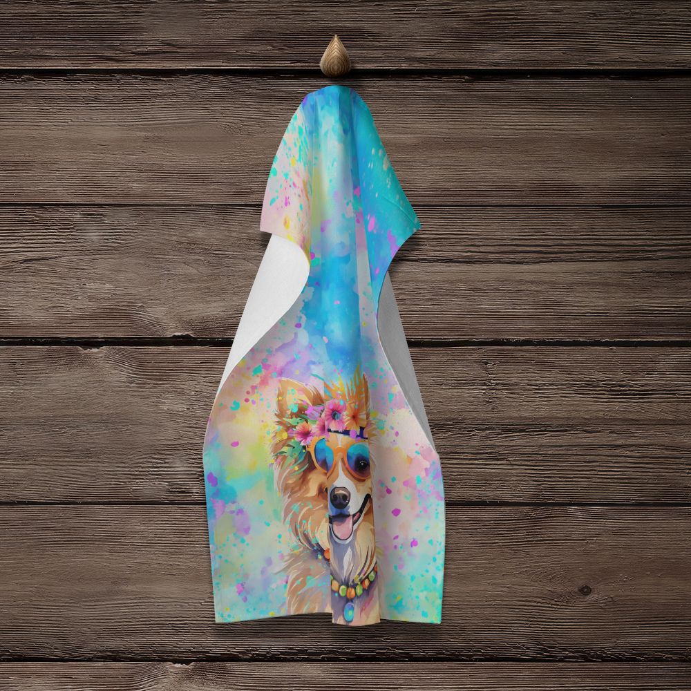 Pomeranian Hippie Dawg Kitchen Towel Dish Cloths Guest Hand Towel Decorative Bathroom Towel for Face,Tea, Dishcloth, Kitchen and Bath