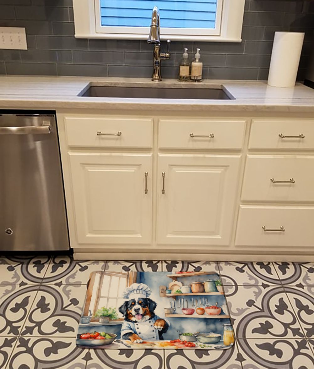 Bernese Mountain Dog The Chef Memory Foam Kitchen Mat Machine Washable Anti-Fatigue Mat Cushion Comfort Bath Mat or Kitchen Rug