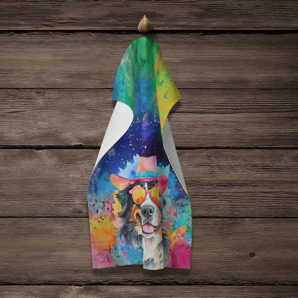 Bernese Mountain Dog Hippie Dawg Kitchen Towel Dish Cloths Guest Hand Towel Decorative Bathroom Towel for Face,Tea, Dishcloth, Kitchen and Bath
