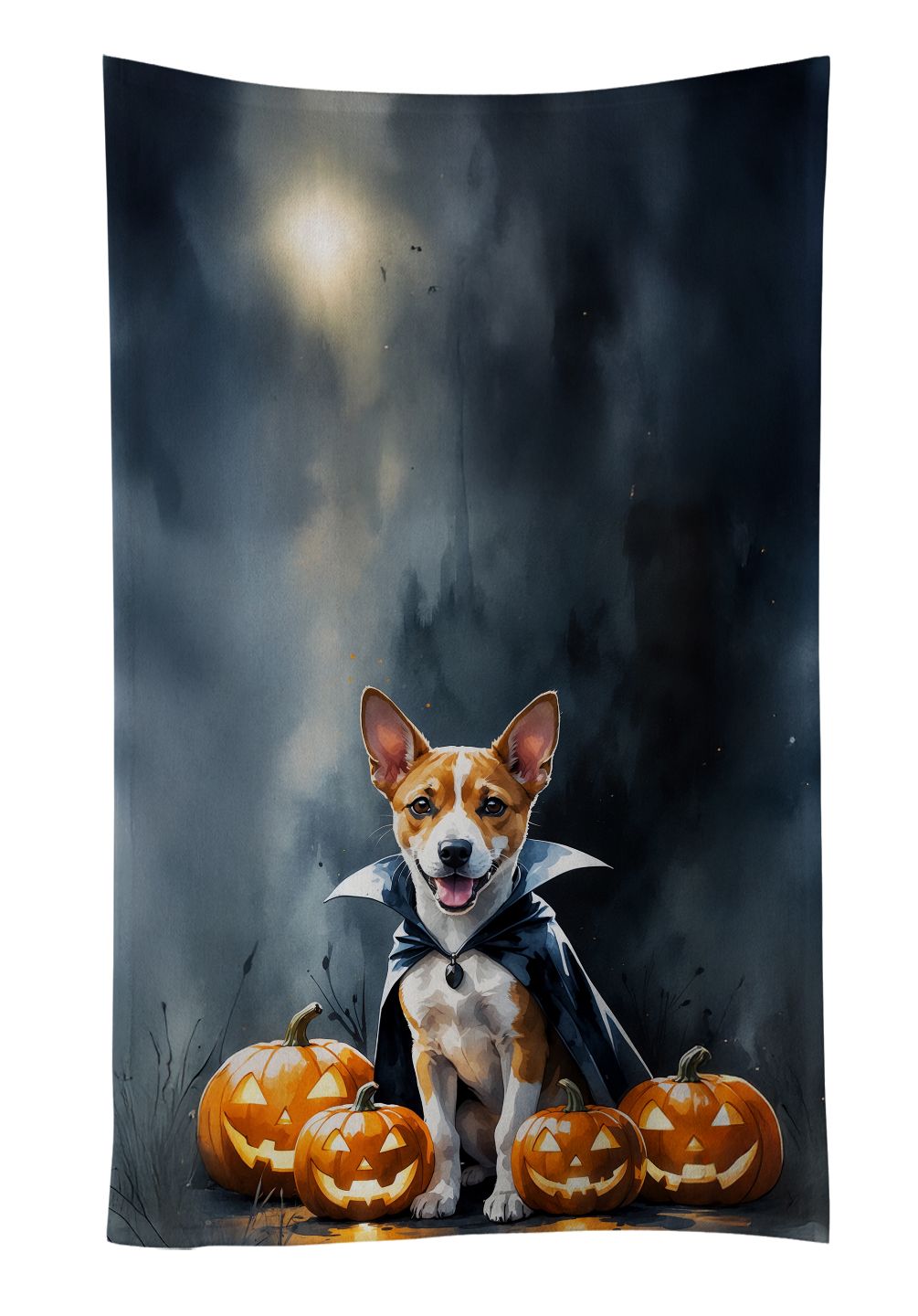 Basenji Puppy Halloween Kitchen Towel Dish Cloths Guest Hand Towel Decorative Bathroom Towel for Face,Tea, Dishcloth, Kitchen and Bath