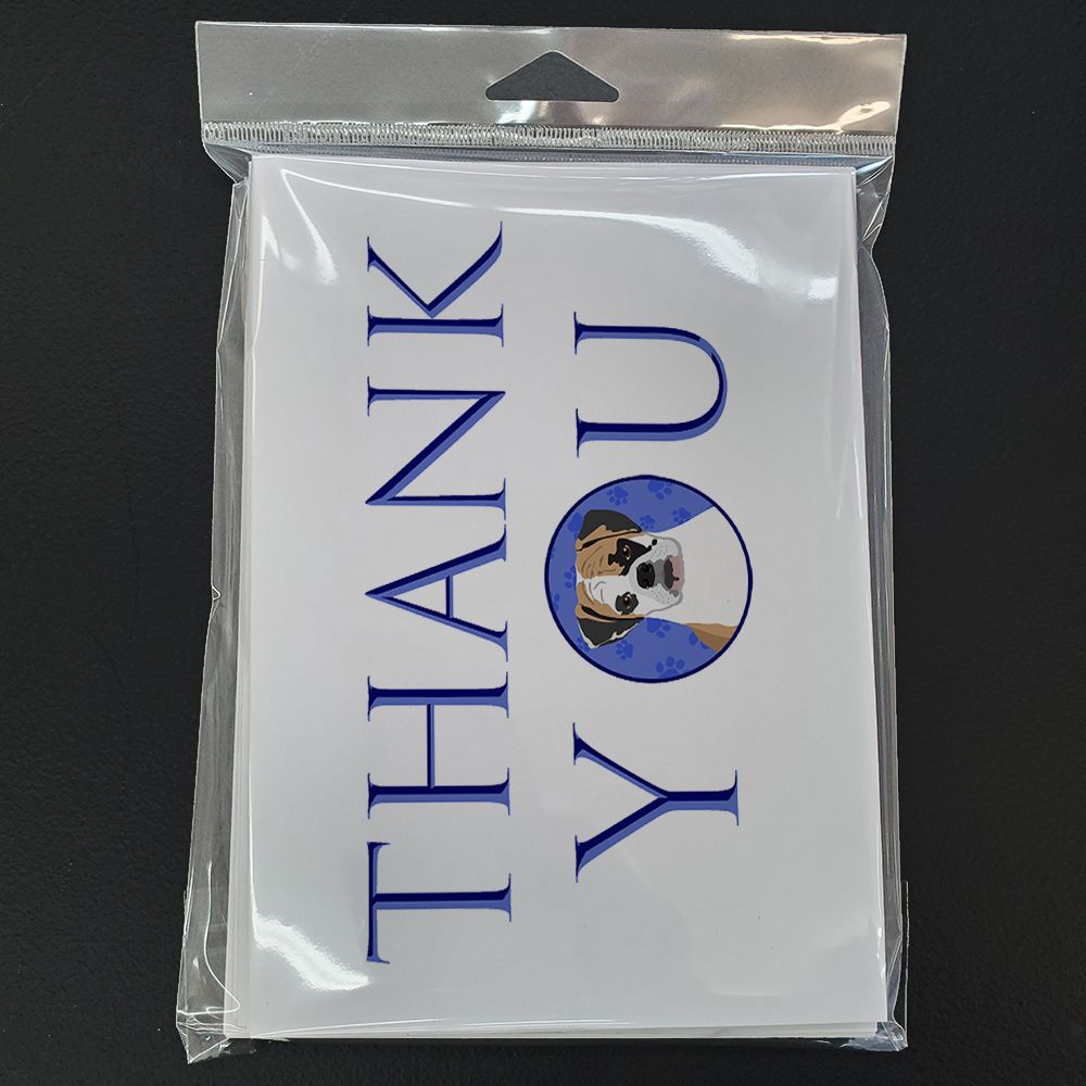 English Bulldog Tricolor #2 Thank You Greeting Cards Pack of 8 Blank Cards with Envelopes Whimsical A7 Size 5x7 Blank Note Cards