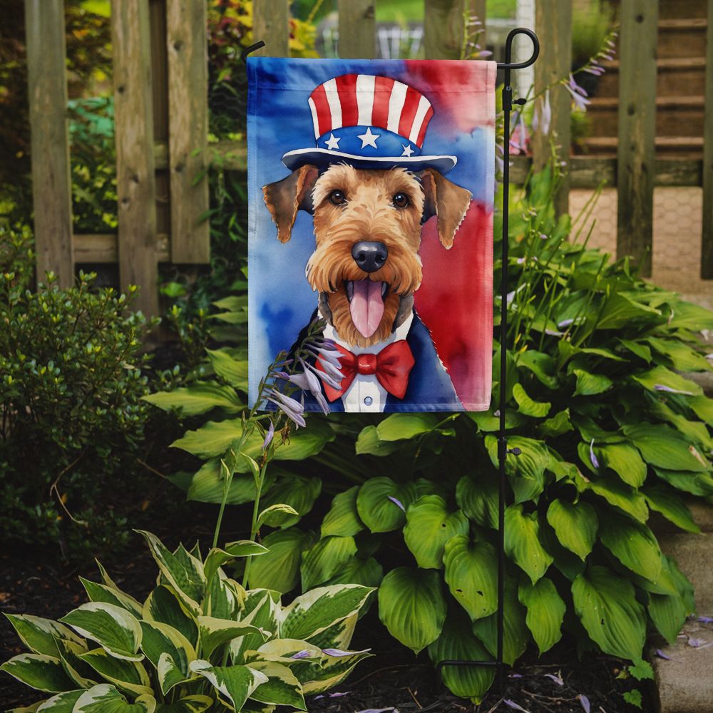 Airedale Terrier Patriotic American Garden Flag Mailbox Flag Decorative Yard Flag Banner Outside Patio Artwork Yard Flower Beds, Garden Size, Multicolor