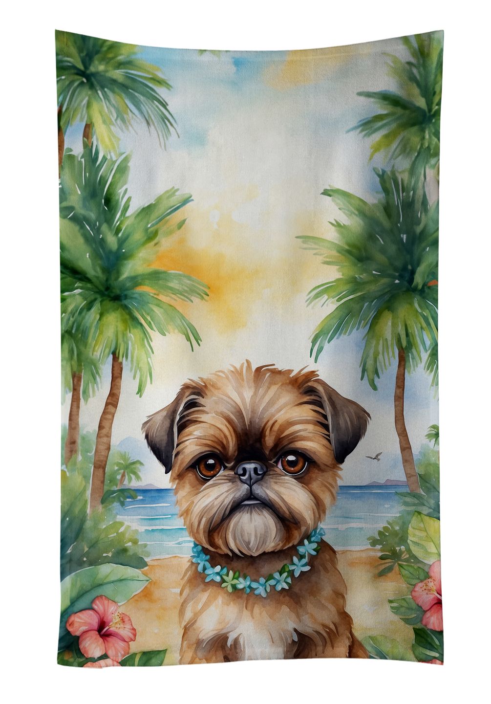 Brussels Griffon Luau Kitchen Towel Dish Cloths Guest Hand Towel Decorative Bathroom Towel for Face,Tea, Dishcloth, Kitchen and Bath
