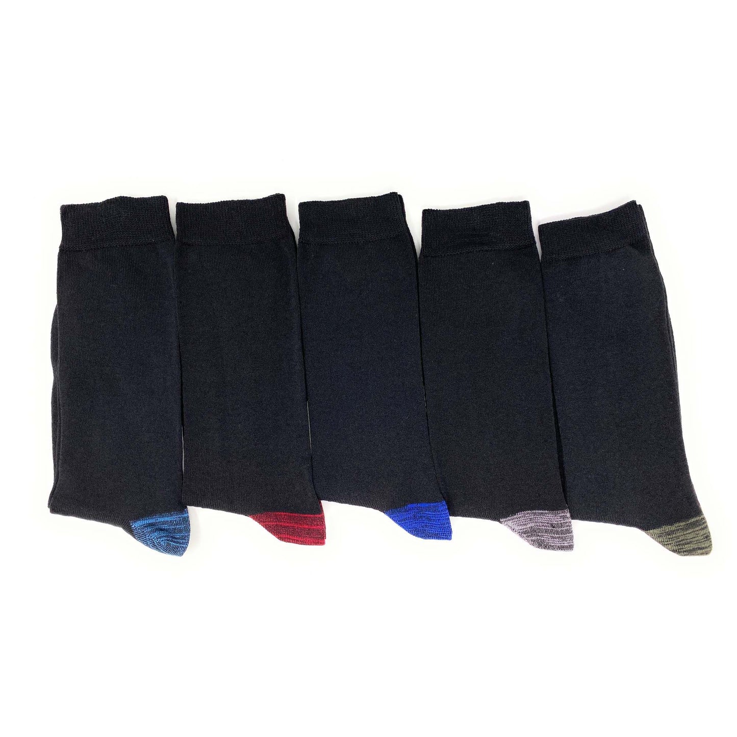 Men's Cotton Crew Dress Socks 5 Pairs Business Casual Moisture-Wicking