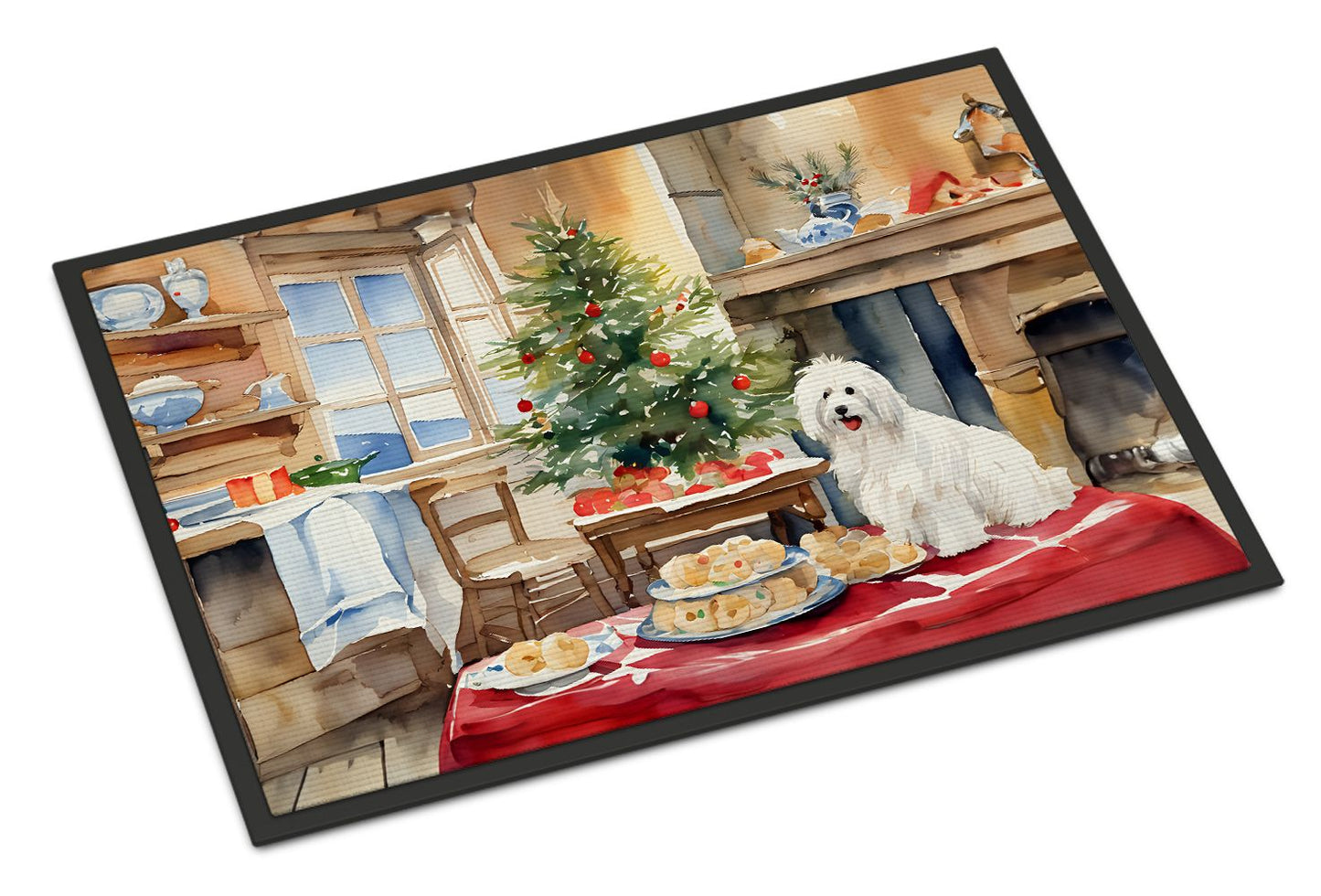 NEW Coton De Tulear Christmas Cookies Doormat Front Door Mat Indoor Outdoor Rugs for Entryway, Non Slip Washable Low Pile, 18H X 27W