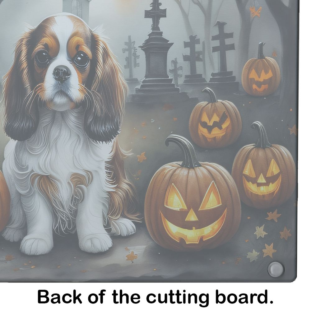 NEW Cavalier Spaniel Spooky Halloween Glass Cutting Board Decorative Tempered Glass Kitchen Cutting and Serving Board Large Size Chopping Board