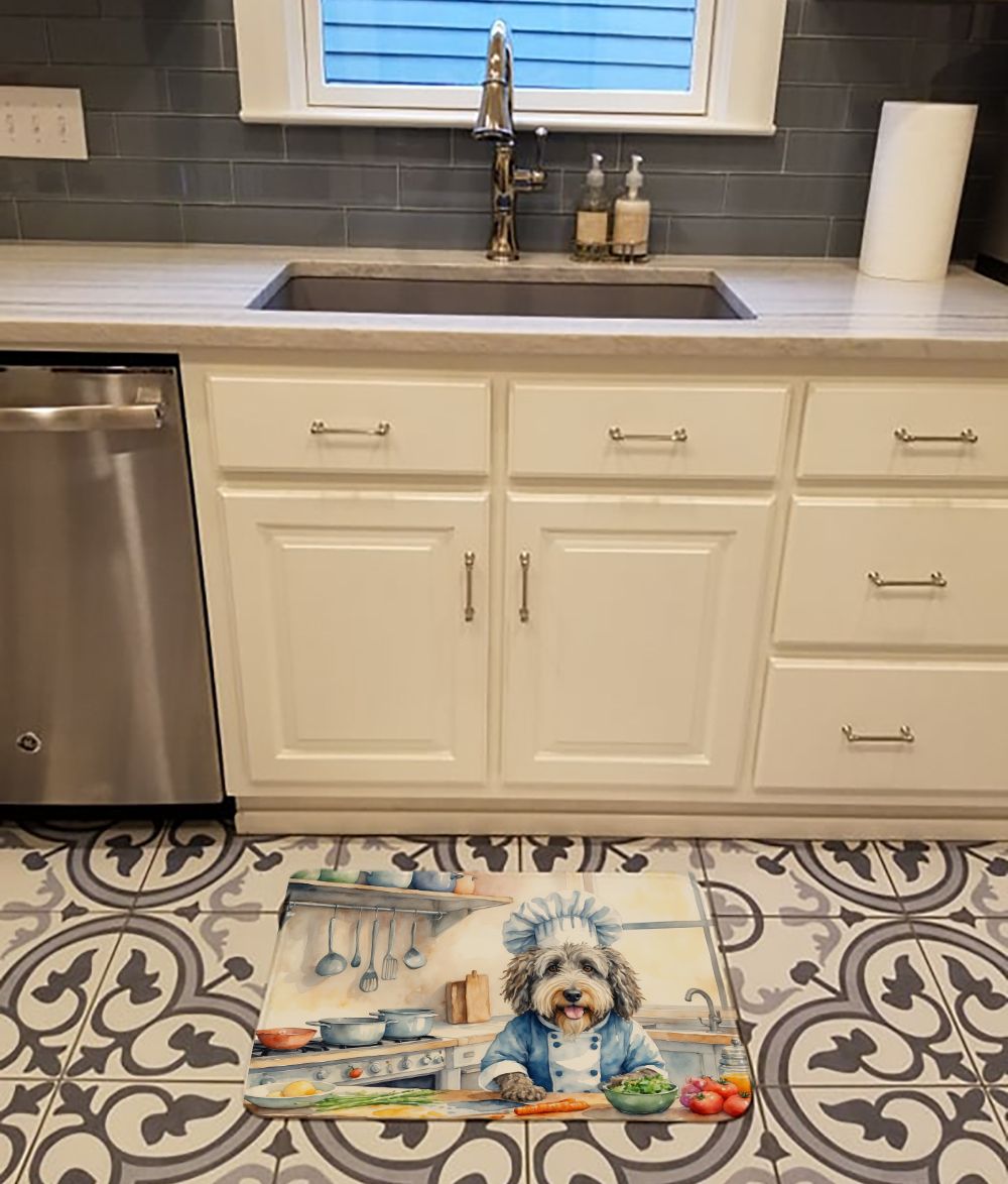 Bergamasco Sheepdog The Chef Memory Foam Kitchen Mat Machine Washable Anti-Fatigue Mat Cushion Comfort Bath Mat or Kitchen Rug