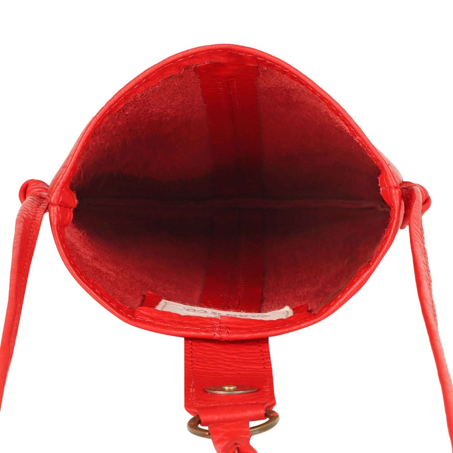 Jennie Small crossbody bag w/ slim strap closure & tassel - Vibrant Red