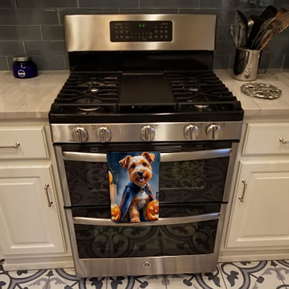 Airedale Terrier Puppy Halloween Kitchen Towel Dish Cloths Guest Hand Towel Decorative Bathroom Towel for Face,Tea, Dishcloth, Kitchen and Bath