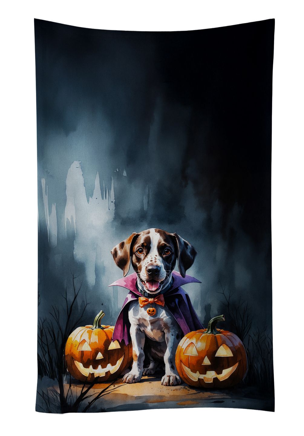 German Shorthaired Pointer Puppy Halloween Kitchen Towel Dish Cloths Guest Hand Towel Decorative Bathroom Towel for Face,Tea, Dishcloth, Kitchen and Bath