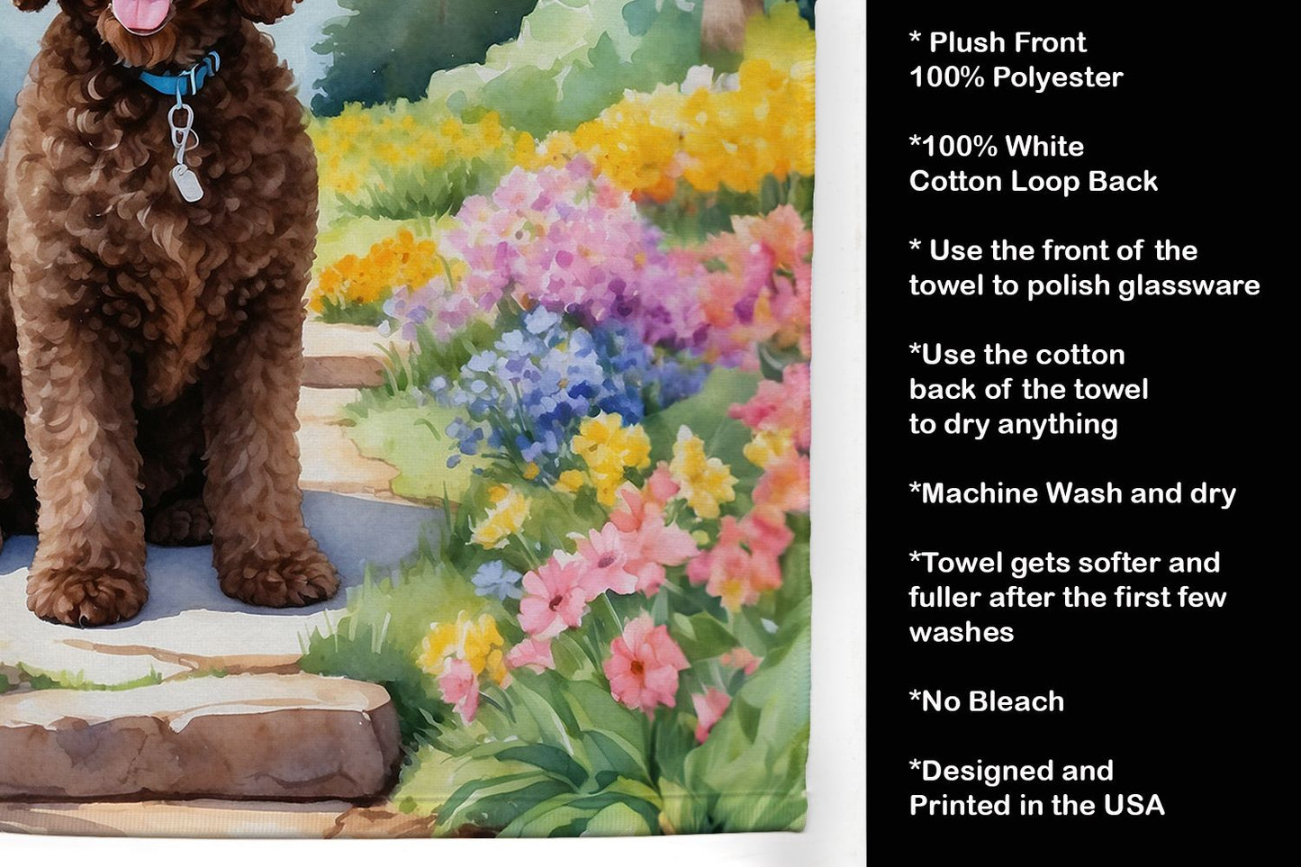 Labradoodle Spring Path Kitchen Towel Dish Cloths Guest Hand Towel Decorative Bathroom Towel for Face,Tea, Dishcloth, Kitchen and Bath