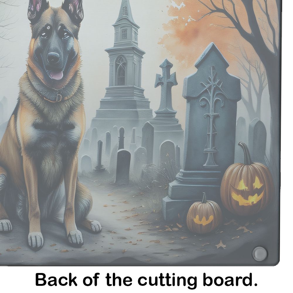 NEW Belgian Malinois Spooky Halloween Glass Cutting Board Decorative Tempered Glass Kitchen Cutting and Serving Board Large Size Chopping Board