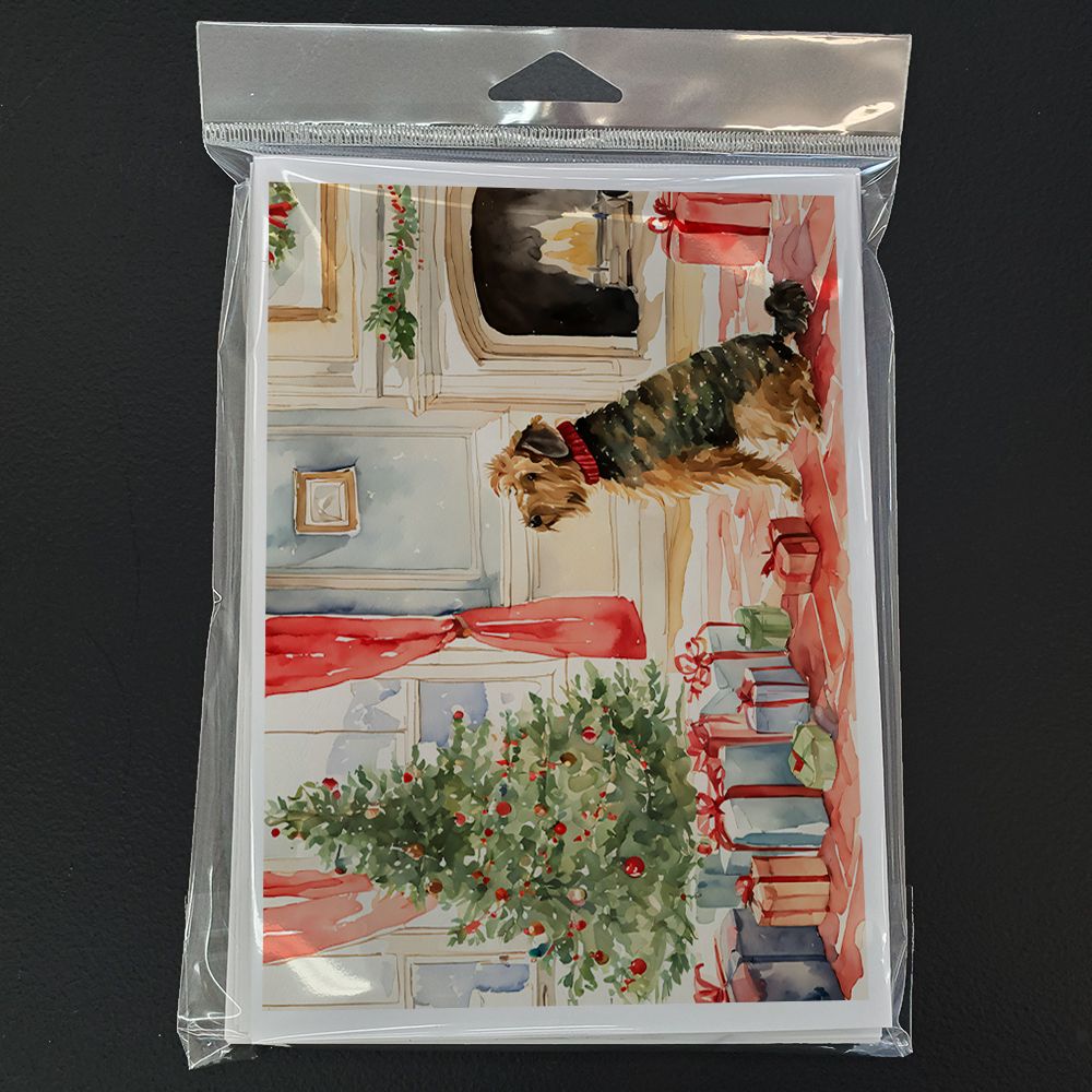 Airedale Terrier Christmas Greeting Cards Pack of 8 Blank Cards with Envelopes Whimsical A7 Size 5x7 Blank Note Cards
