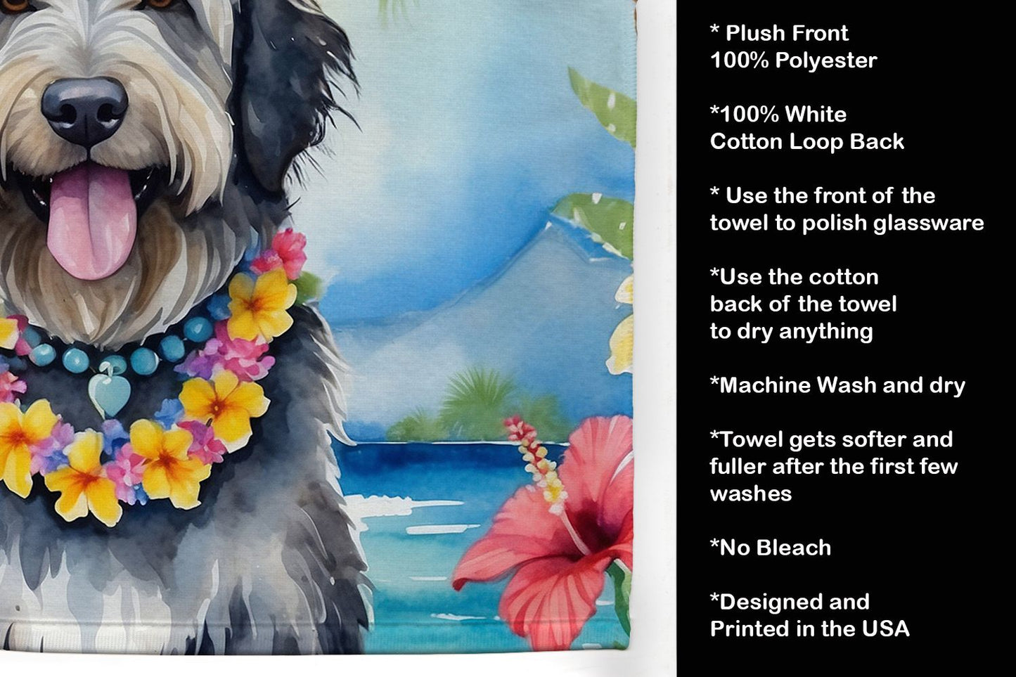 Bergamasco Sheepdog Luau Kitchen Towel Dish Cloths Guest Hand Towel Decorative Bathroom Towel for Face,Tea, Dishcloth, Kitchen and Bath