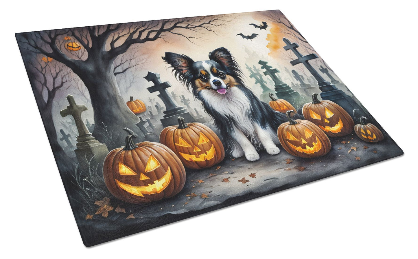 NEW Papillon Spooky Halloween Glass Cutting Board Decorative Tempered Glass Kitchen Cutting and Serving Board Large Size Chopping Board