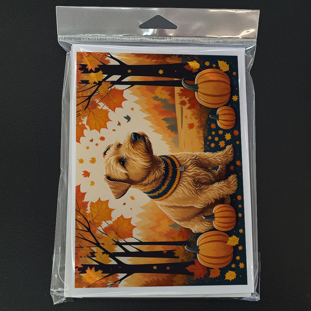 Lakeland Terrier Fall Greeting Cards Pack of 8 Blank Cards with Envelopes Whimsical A7 Size 5x7 Blank Note Cards