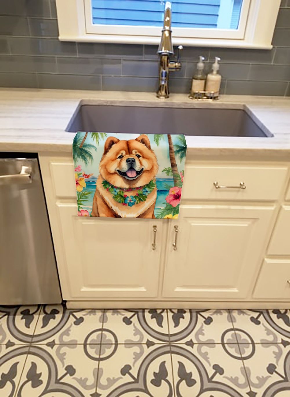 Chow Chow Luau Kitchen Towel Dish Cloths Guest Hand Towel Decorative Bathroom Towel for Face,Tea, Dishcloth, Kitchen and Bath