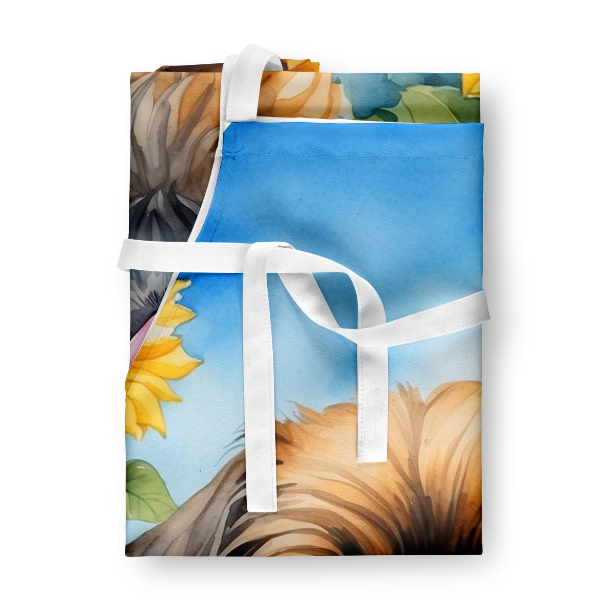 Brussels Griffon in Sunflowers Apron Cooking Kitchen Server Baking Crafts Gardening for Adult Women Men, Unisex, Large, Multicolor