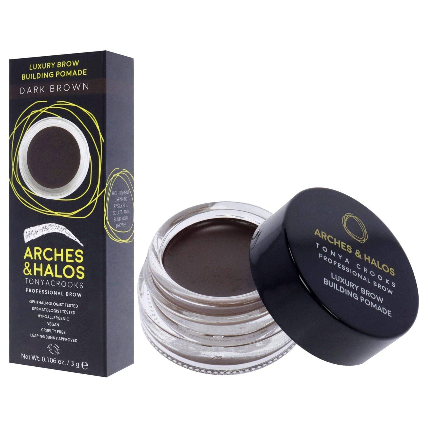 Luxury Brow Buiding Pomade - Dark Brown by Arches and Halos for Women - 0.106 oz Pomade - Clothes For Her Online Store