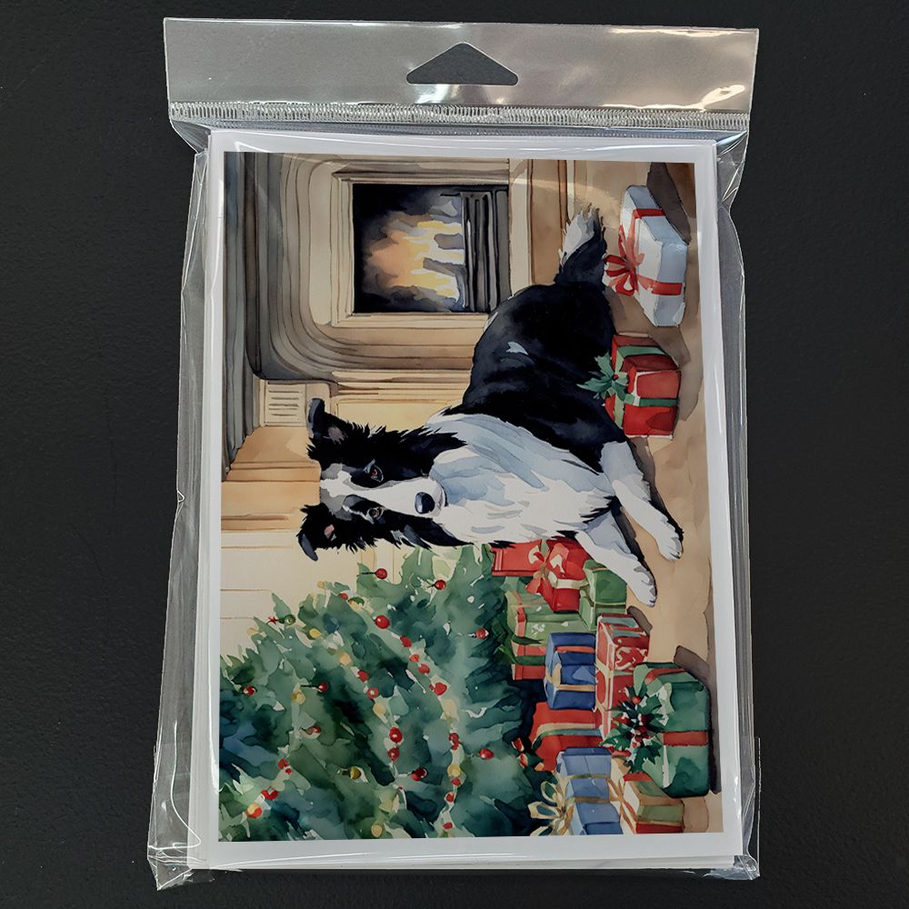 Border Collie Christmas Greeting Cards Pack of 8 Blank Cards with Envelopes Whimsical A7 Size 5x7 Blank Note Cards