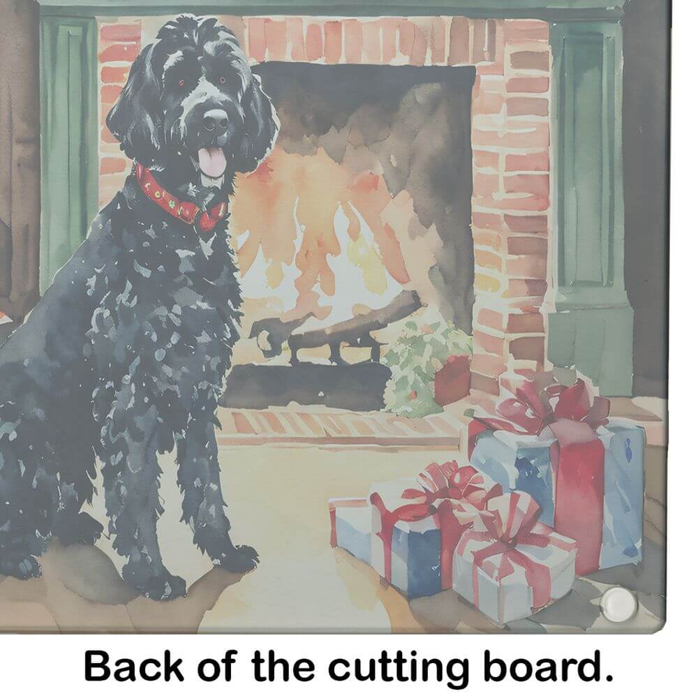 NEW Portuguese Water Dog Cozy Christmas Glass Cutting Board Decorative Tempered Glass Kitchen Cutting and Serving Board Large Size Chopping Board