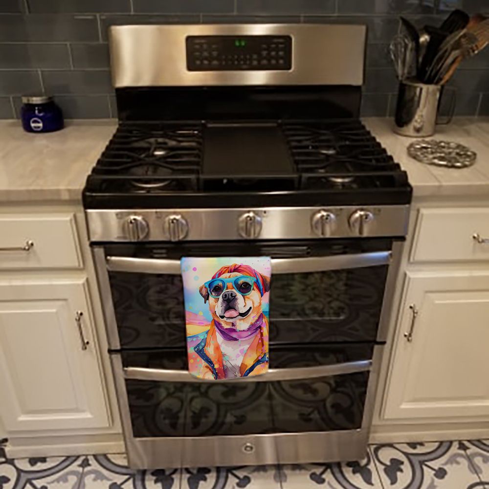 Pug Hippie Dawg Kitchen Towel Dish Cloths Guest Hand Towel Decorative Bathroom Towel for Face,Tea, Dishcloth, Kitchen and Bath