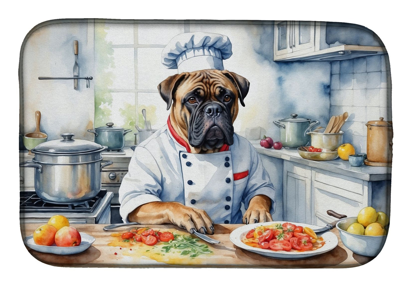 Bullmastiff The Chef Dish Drying Mat Absorbent Dish Drying Mat Pad for Kitchen Counter Dish Drainer Mat for Countertop, 14 x 21", Multicolor