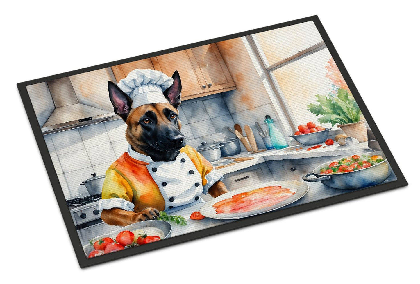 NEW Belgian Malinois The Chef Doormat Front Door Mat Indoor Outdoor Rugs for Entryway, Non Slip Washable Low Pile, 18H X 27W