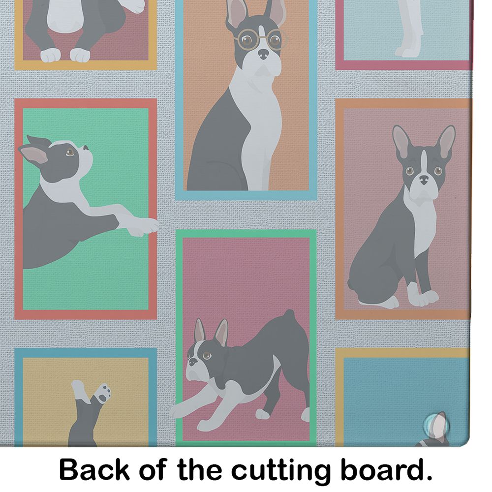 NEW Lots of Boston Terrier Glass Cutting Board Decorative Tempered Glass Kitchen Cutting and Serving Board Large Size Chopping Board