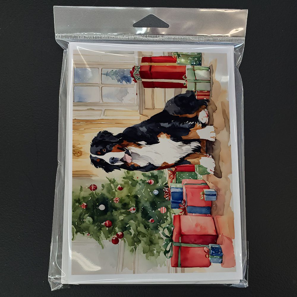 Bernese Mountain Dog Christmas Greeting Cards Pack of 8 Blank Cards with Envelopes Whimsical A7 Size 5x7 Blank Note Cards