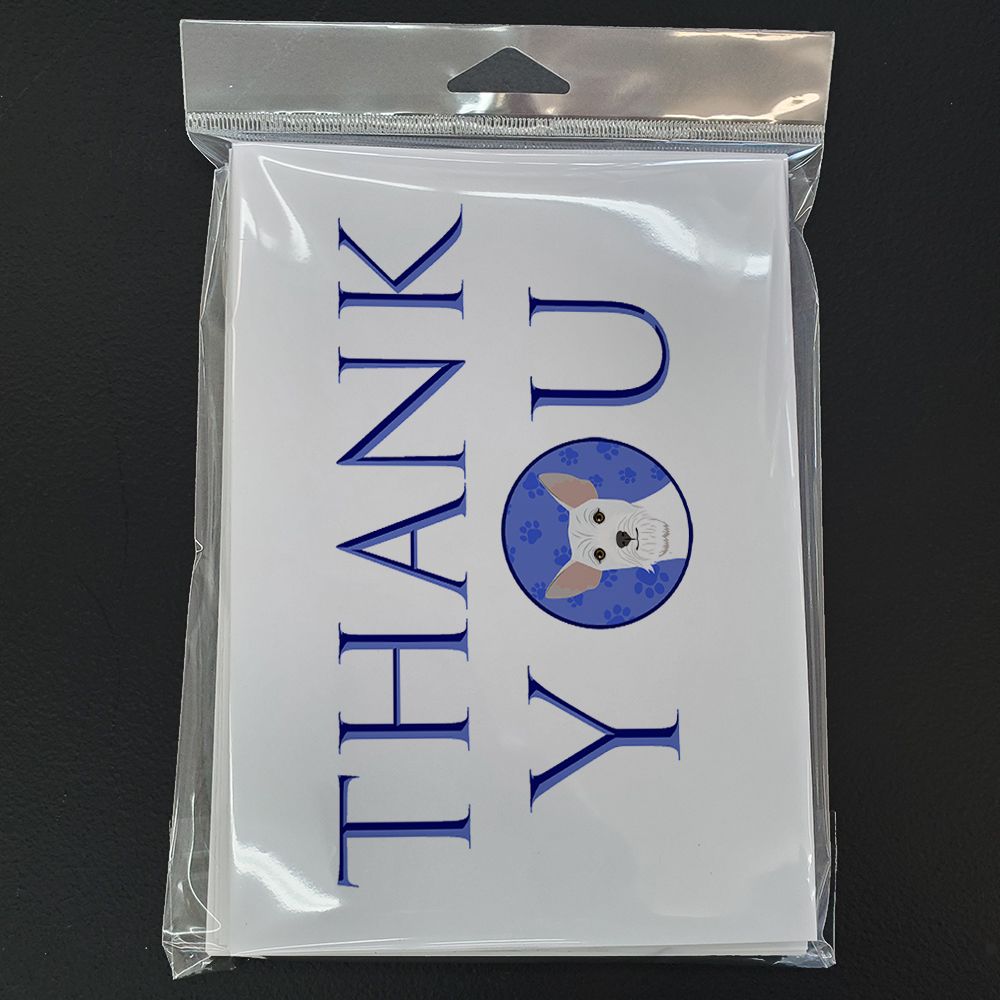 Schnauzer White #2 Thank You Greeting Cards Pack of 8 Blank Cards with Envelopes Whimsical A7 Size 5x7 Blank Note Cards
