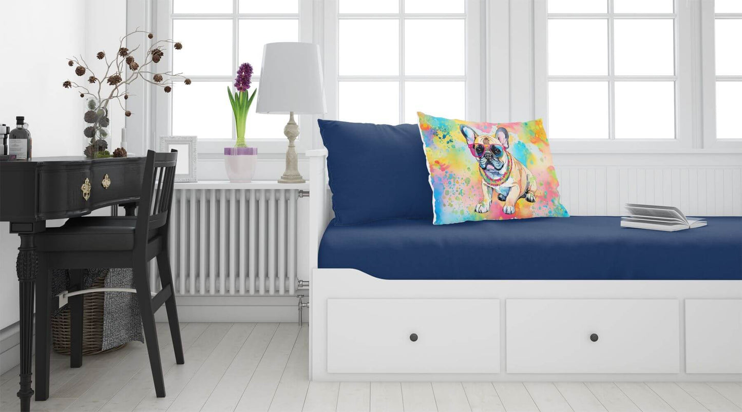 French Bulldog Hippie Dawg Standard Pillowcase Lightweight Super Soft Easy Care Decorative Artwork Pillowcase, Standard