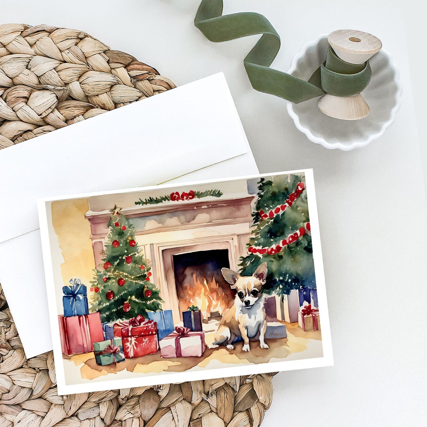 Chihuahua Christmas Greeting Cards Pack of 8 Blank Cards with Envelopes Whimsical A7 Size 5x7 Blank Note Cards
