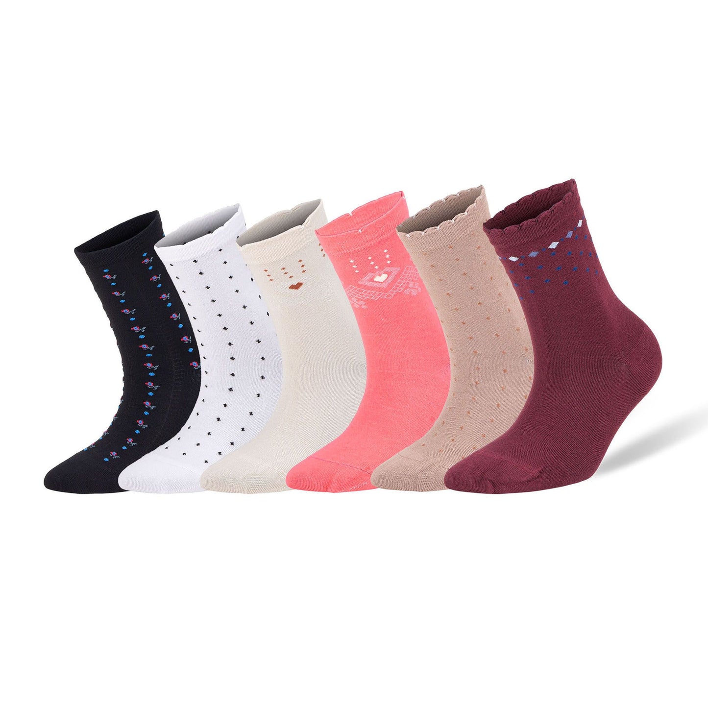 Bamboo Crew Socks for Women Size 6-9 Seamless Bamboo Fiber Socks 6 Pairs with Gift Box