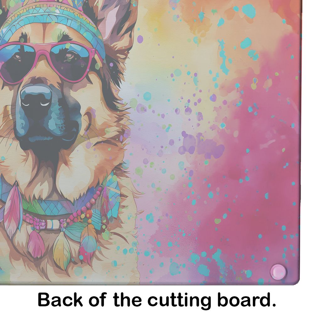 NEW German Shepherd Hippie Dawg Glass Cutting Board Decorative Tempered Glass Kitchen Cutting and Serving Board Large Size Chopping Board