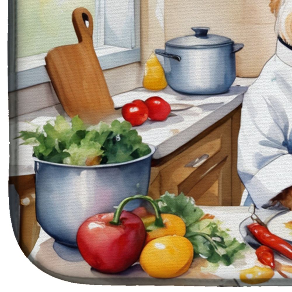 Fox Terrier The Chef Dish Drying Mat Absorbent Dish Drying Mat Pad for Kitchen Counter Dish Drainer Mat for Countertop, 14 x 21", Multicolor