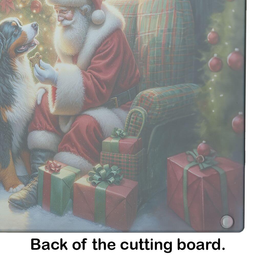 NEW Bernese Mountain Dog and Santa Claus Glass Cutting Board Decorative Tempered Glass Kitchen Cutting and Serving Board Large Size Chopping Board