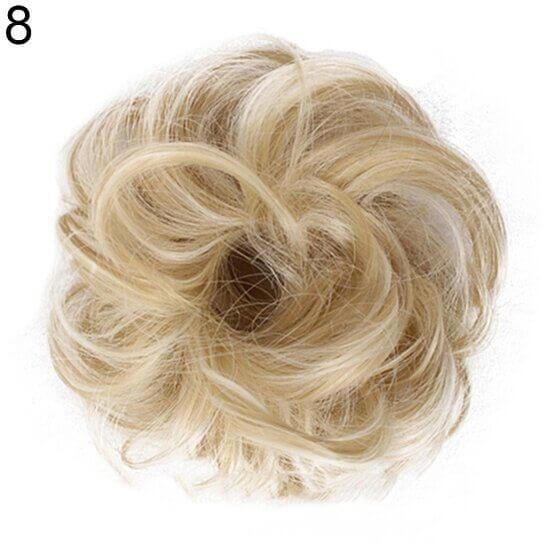 Women Hair Bun Extension Wavy Curly Messy Donut Chignons Wig Hairpiece - Clothes For Her Online Store