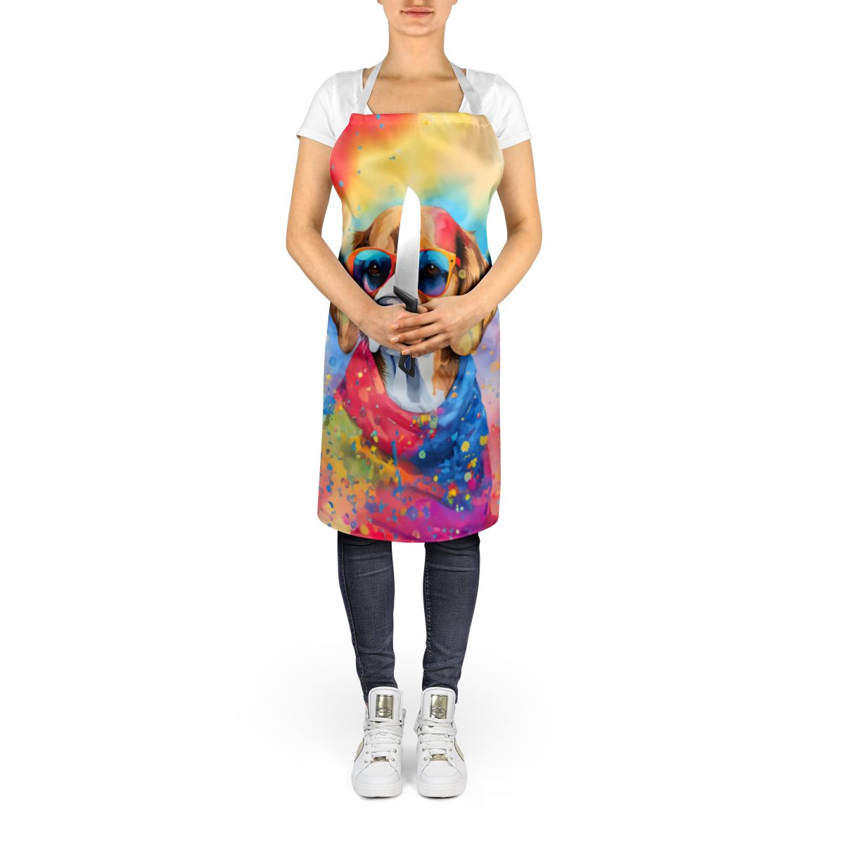 Beagle Hippie Dawg Apron Cooking Kitchen Server Baking Crafts Gardening for Adult Women Men, Unisex, Large, Multicolor