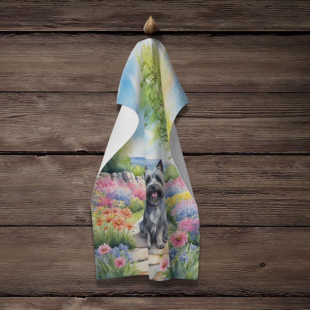 Skye Terrier Spring Path Kitchen Towel Dish Cloths Guest Hand Towel Decorative Bathroom Towel for Face,Tea, Dishcloth, Kitchen and Bath