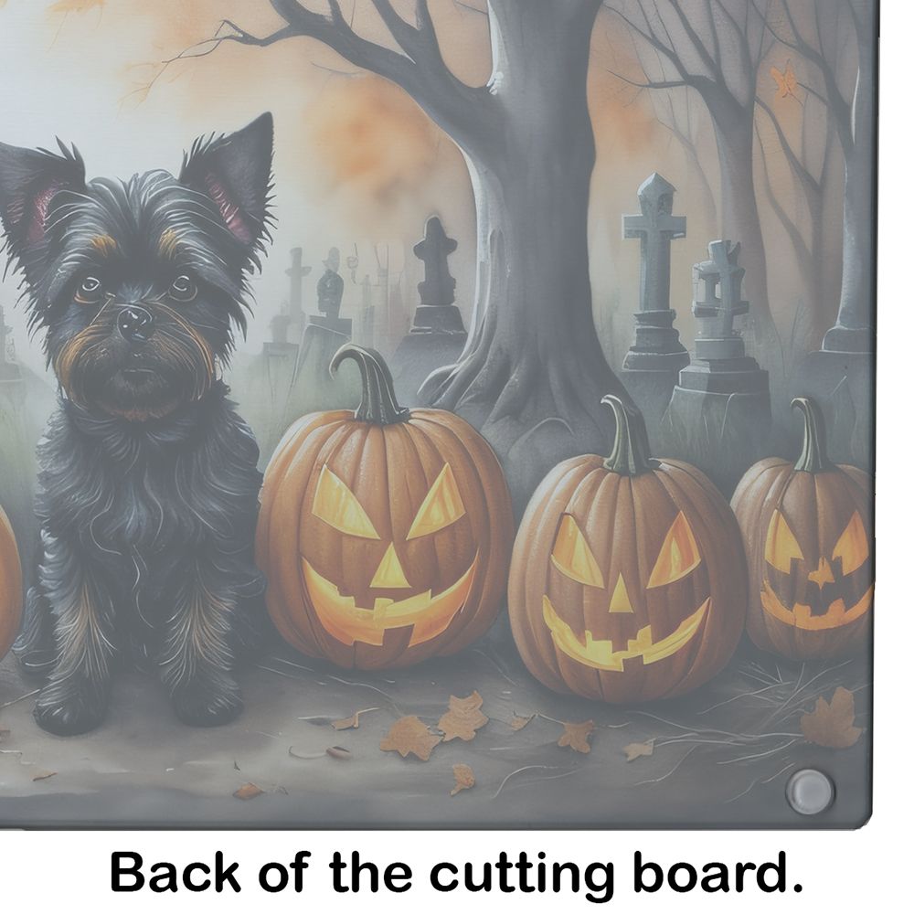 NEW Affenpinscher Spooky Halloween Glass Cutting Board Decorative Tempered Glass Kitchen Cutting and Serving Board Large Size Chopping Board