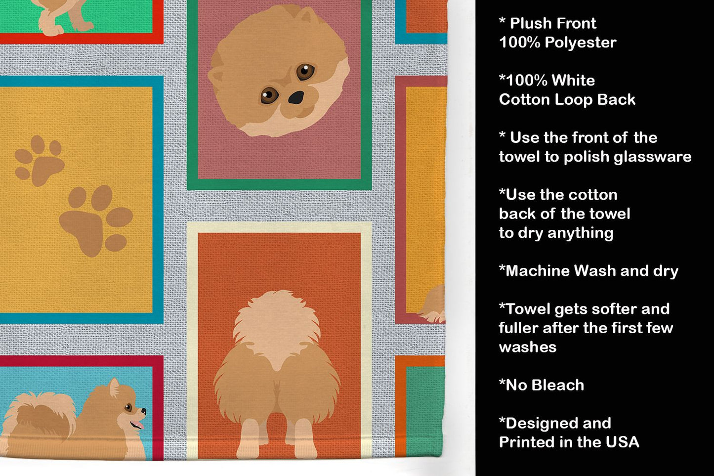 Lots of Orange Pomeranian Kitchen Towel Dish Cloths Guest Hand Towel Decorative Bathroom Towel for Face,Tea, Dishcloth, Kitchen and Bath