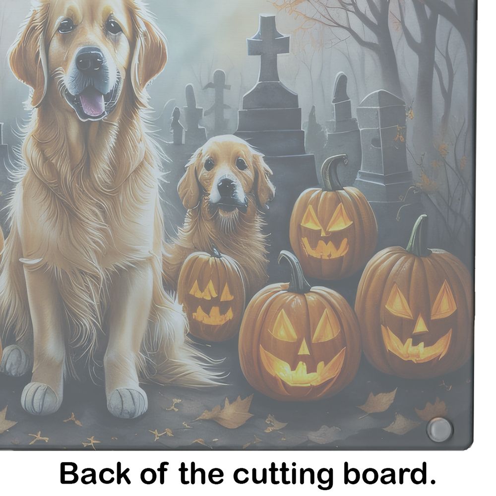 NEW Golden Retriever Spooky Halloween Glass Cutting Board Decorative Tempered Glass Kitchen Cutting and Serving Board Large Size Chopping Board