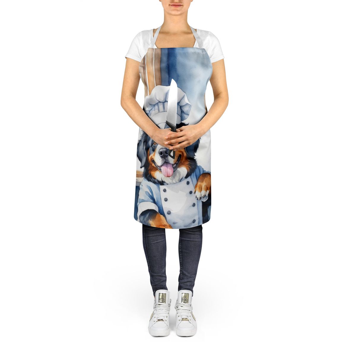 Bernese Mountain Dog The Chef Apron Cooking Kitchen Server Baking Crafts Gardening for Adult Women Men, Unisex, Large, Multicolor
