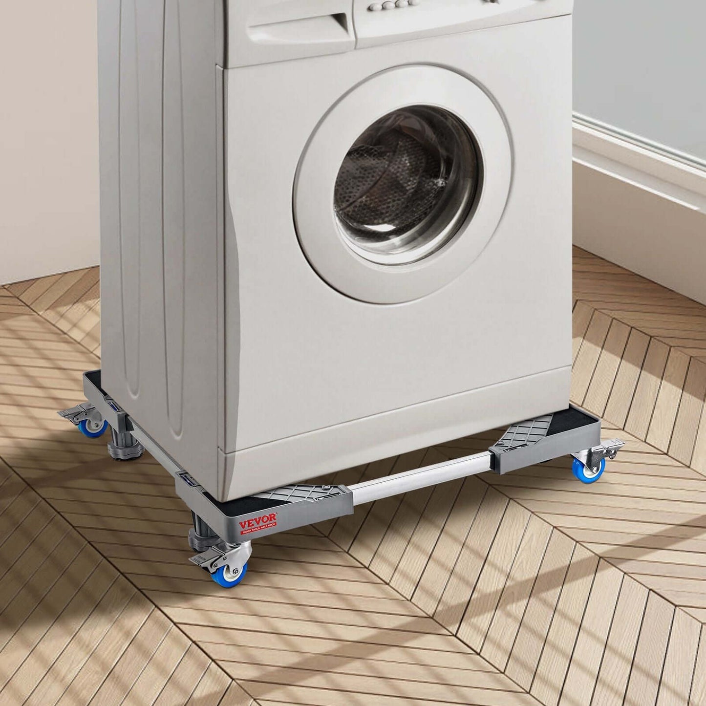 VEVOR Mini Fridge Stand, 400 lbs Load, 4 Strong Feet, 4 Locking Swivel Wheels, Washer and Dryer Pedestal, Multi-Functional Adjustable Base for Washing Machine, and Refrigerator, Universal Mobile Base